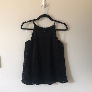 SOLD Lace scalloped high neck blouse